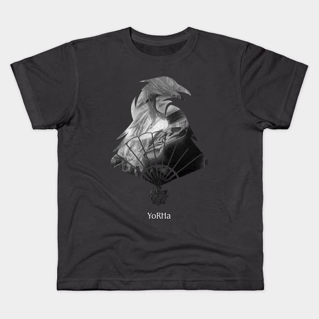 Raven's nest Drakengard sign Yorha 2B Kids T-Shirt by stingi